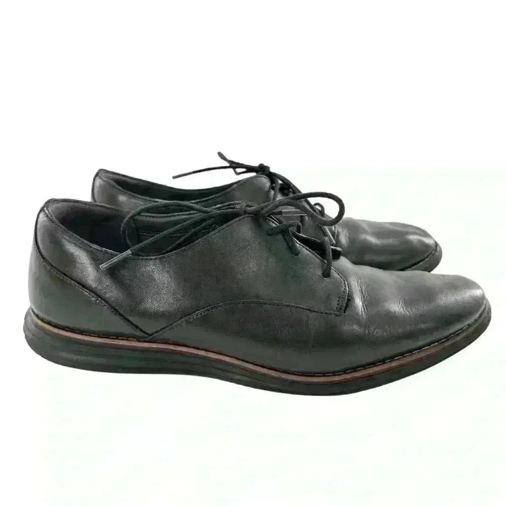 Cole Haan Grand Os Womens Flats Size 7.5 Black Leather Lace Up Oxfords